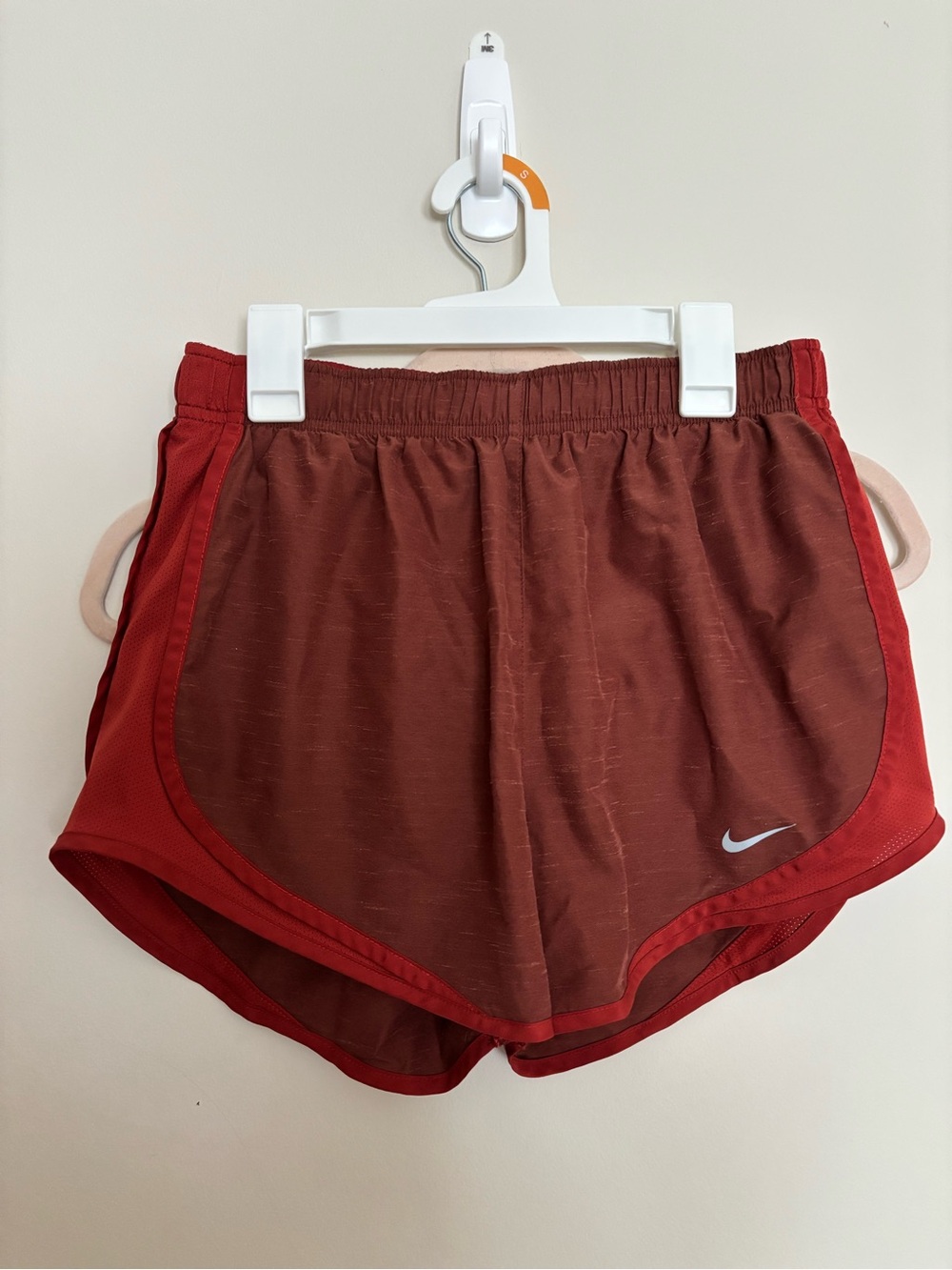 Nike Women's Deep Red Athletic Shorts with Contrast Trim